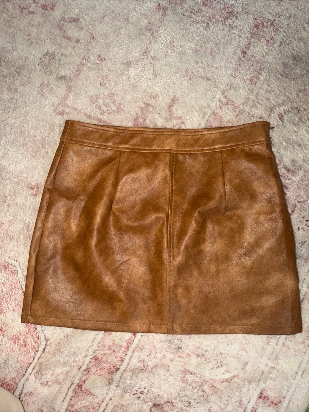 Brand new Leather-Look Mini Skirt in Camel Brown